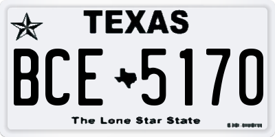 TX license plate BCE5170