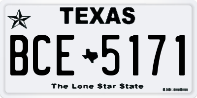 TX license plate BCE5171