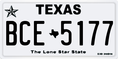 TX license plate BCE5177