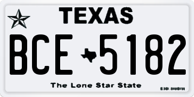 TX license plate BCE5182