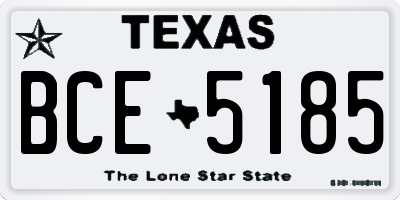 TX license plate BCE5185