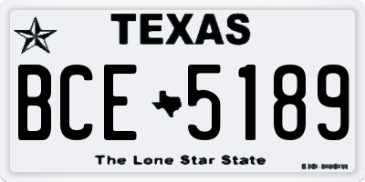 TX license plate BCE5189