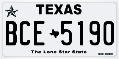 TX license plate BCE5190
