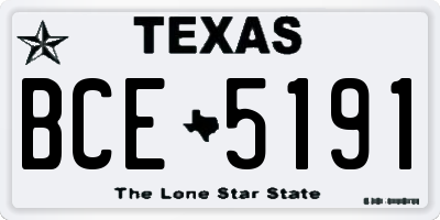 TX license plate BCE5191