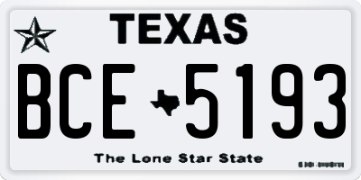 TX license plate BCE5193