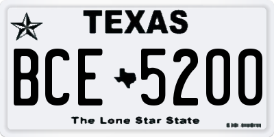 TX license plate BCE5200