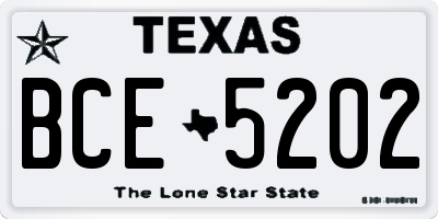 TX license plate BCE5202