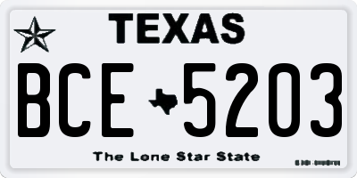 TX license plate BCE5203