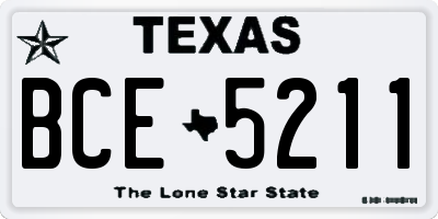 TX license plate BCE5211