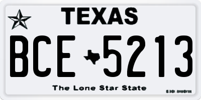 TX license plate BCE5213