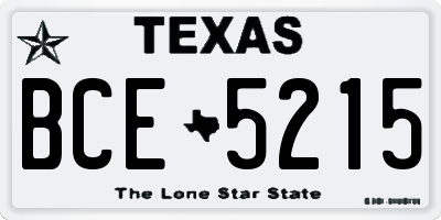 TX license plate BCE5215