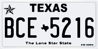 TX license plate BCE5216