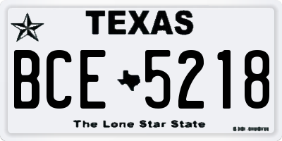 TX license plate BCE5218