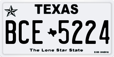 TX license plate BCE5224