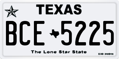 TX license plate BCE5225