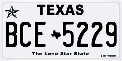 TX license plate BCE5229