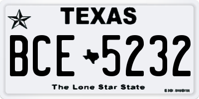 TX license plate BCE5232
