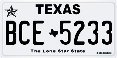 TX license plate BCE5233