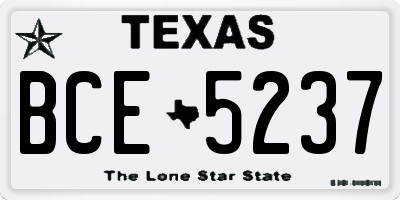 TX license plate BCE5237