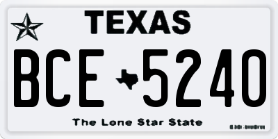 TX license plate BCE5240