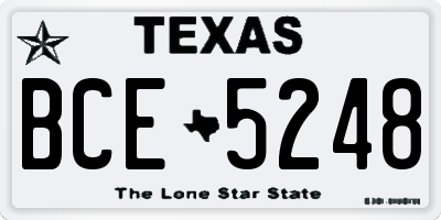 TX license plate BCE5248