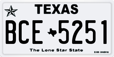 TX license plate BCE5251
