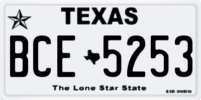 TX license plate BCE5253