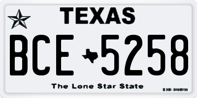 TX license plate BCE5258