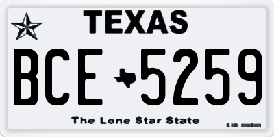 TX license plate BCE5259