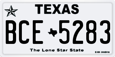 TX license plate BCE5283