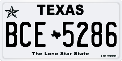 TX license plate BCE5286