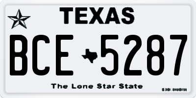 TX license plate BCE5287