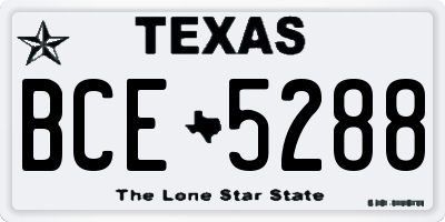 TX license plate BCE5288