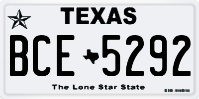 TX license plate BCE5292