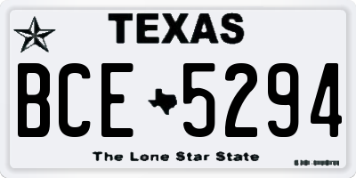 TX license plate BCE5294