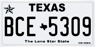TX license plate BCE5309