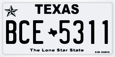 TX license plate BCE5311