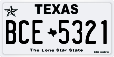 TX license plate BCE5321