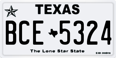 TX license plate BCE5324