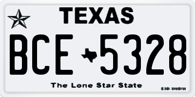 TX license plate BCE5328