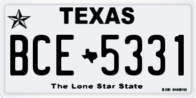 TX license plate BCE5331