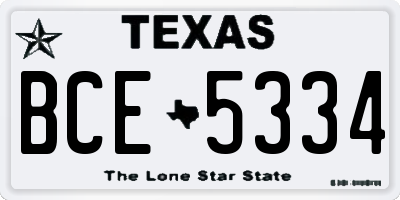 TX license plate BCE5334