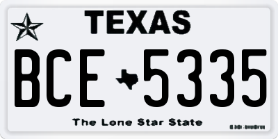 TX license plate BCE5335