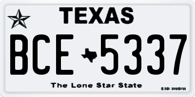 TX license plate BCE5337