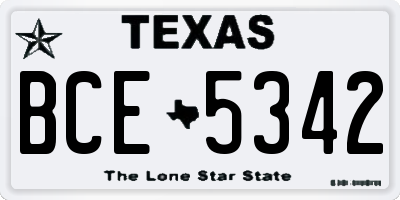 TX license plate BCE5342