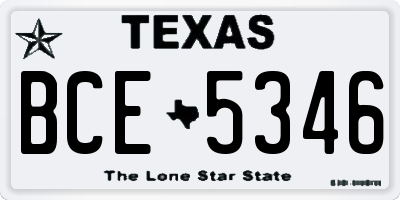 TX license plate BCE5346