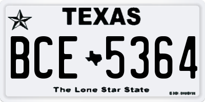 TX license plate BCE5364