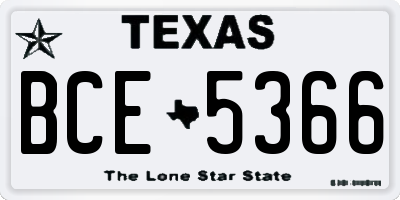 TX license plate BCE5366