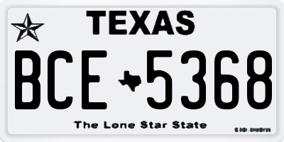 TX license plate BCE5368