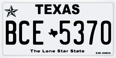TX license plate BCE5370